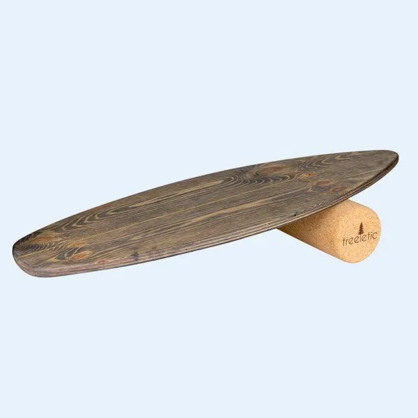 treeletic® treeletic® Balanceboard inkl. Faszienrolle, Retro black (grau), – Produktbild 3 von 3