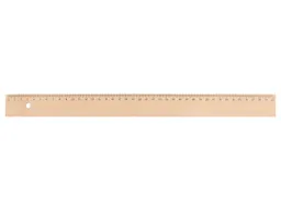 Memo Holzlineal 40 cm aus Buchenholz mit Metalleinlage und Bohrung – Produktbild 1 von 1