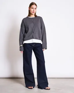 JAN N JUNE JAN 'N JUNE Damen vegan Strickjacke Light Asas Dunkelgrau – Produktbild 1 von 1