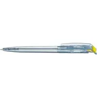 uma uma Kugelschreiber 'recycled PET-Pen' transparent mit buntem Clip, gelb – Produktbild 1 von 1