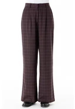 ORGANICATION ORGANICATION Damen vegan Hose Mit Weitem Bein Weinrot – Produktbild 1 von 1