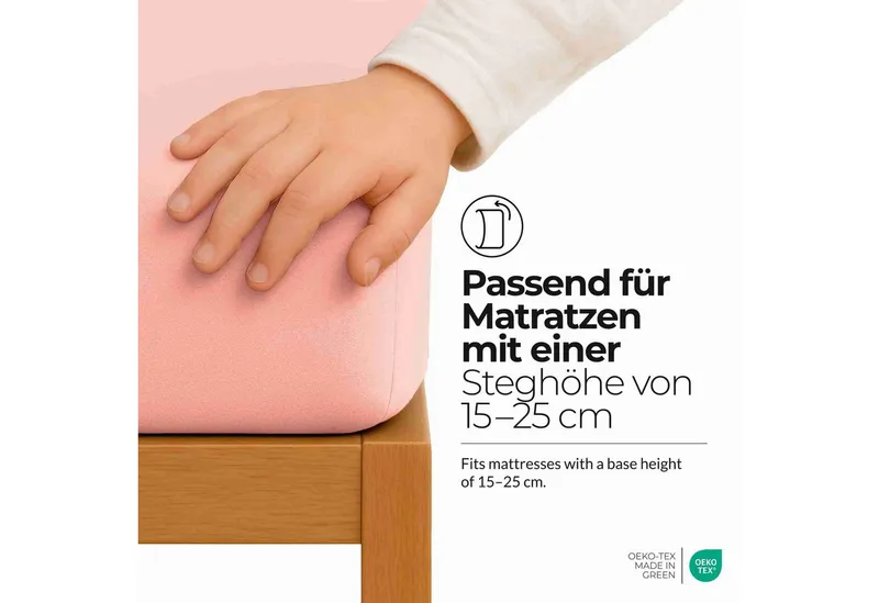 etérea Himmlische Qualität Spannbettlaken etérea Comfort Jersey Spannbettlaken, Jersey, Gummizug: rundum, (1 Stück), Rosa, – Produktbild 3 von 8