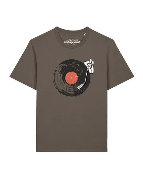 watapparel watapparel T-Shirt Unisex Schallplatte, Mocha, – Produktbild 1 von 2