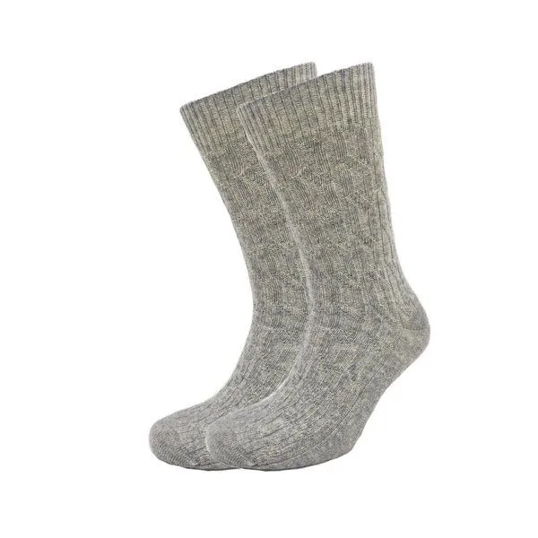 BLS Organic BLS Organic 2er Pack Jaquard Design GOTS zertifizierte Bio-wolle Kinder Socken, Grey, – Produktbild 1 von 2