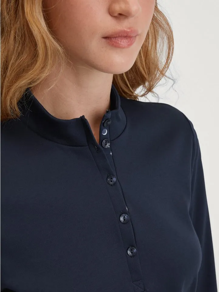 CALIDA CALIDA Schlafanzug Midnight Dreams (2 tlg) V-Ausschnitt, Langarm, Single Jersey Qualität, weich, Blau, – Produktbild 4 von 5