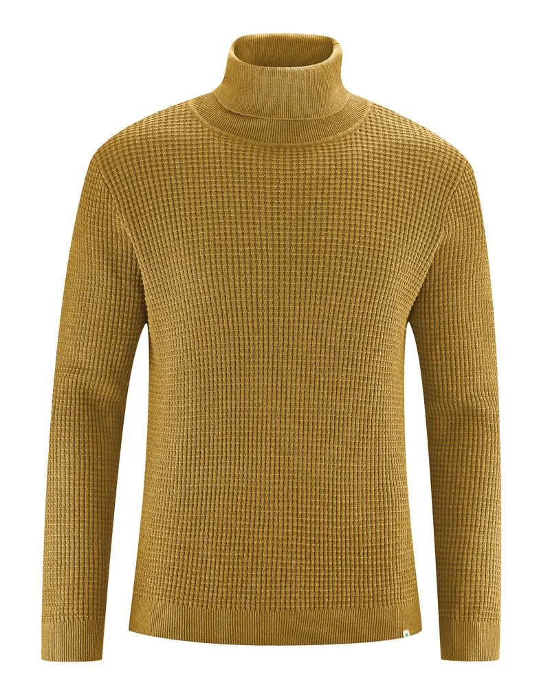 HempAge Hempage Herren vegan Rollkragenpullover Erdnussbraun, Braun, – Produktbild 1 von 2
