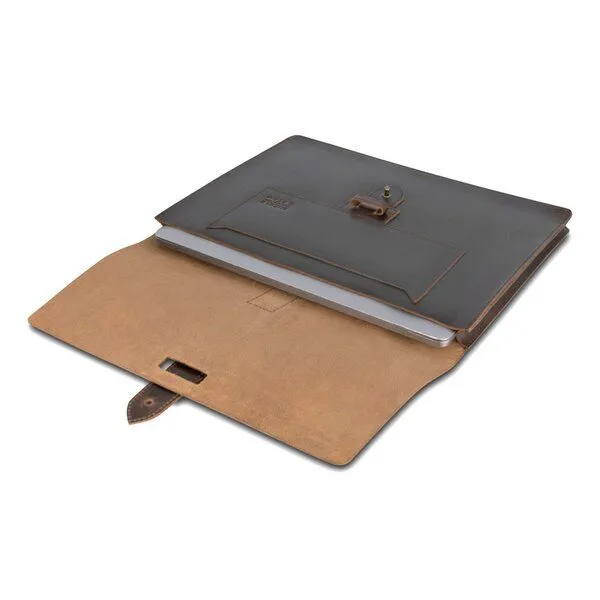 Buckle & Seam Buckle & Seam Leder Laptop Sleeve Aspen 13 Zoll, Braun, – Produktbild 2 von 4