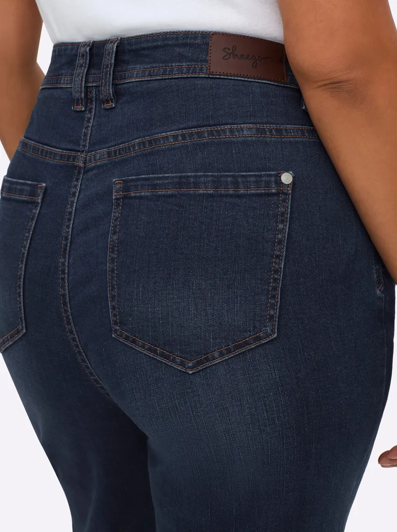 sheego Gerade Jeans, Darkblue-stone-washed, – Produktbild 2 von 2