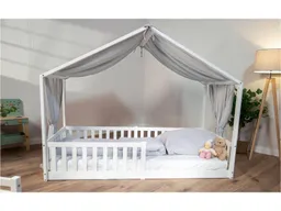 tiSsi® Baldachin Musselin für Hausbetten passend zu Bettmaß 120 - 140 x 200 cm, grau – Produktbild 1 von 1