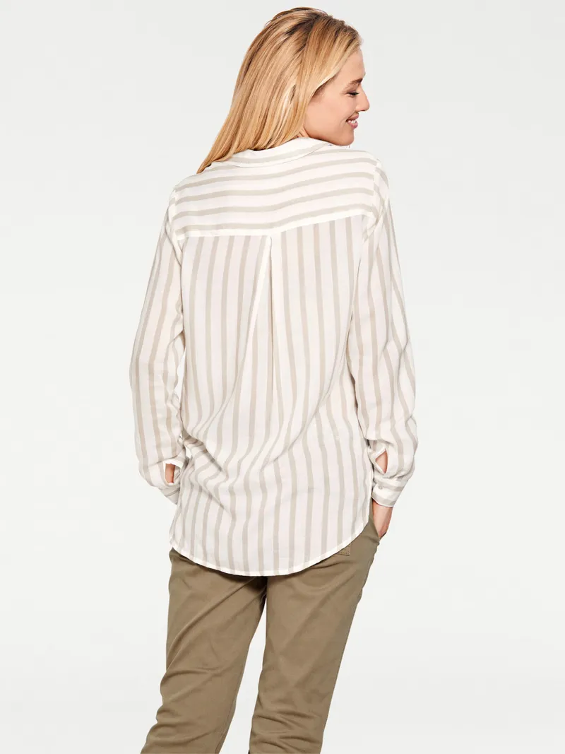 heine Hemdbluse walnuss-ecru, Walnuss-ecru, – Produktbild 1 von 2