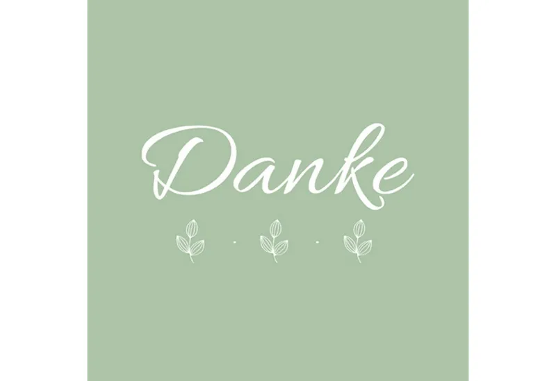 ti-flair Papierserviette, Servietten Papier 33x33cm Danke 20 Stück, Grün, – Produktbild 1 von 1