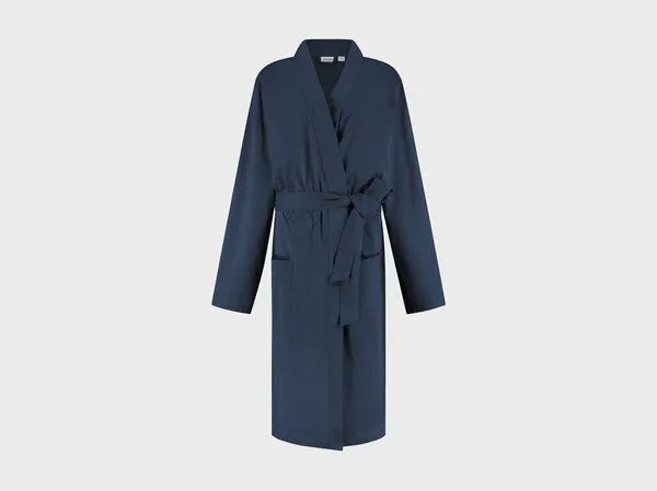 Yumeko Bademantel Jersey Damen/Herren "Yumeko" aus Bio-Baumwolle, Midnight blue, – Produktbild 1 von 2