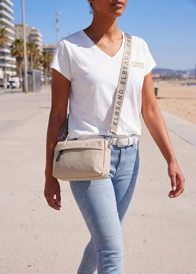 Elbsand Elbsand Umhängetasche Crossbody Bag, Minibag, Schultertasche, Damentasche, NEU Handtasche Damen zum Umhängen aus weichem Material VEGAN, Beige, – Produktbild 3 von 8