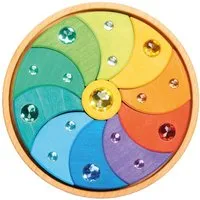 Glückskäfer Bauklötze "Glitzer-Kreisel" aus Lindenholz, 12-teilig, bunt Durchmesser 14 cm – Produktbild 1 von 1