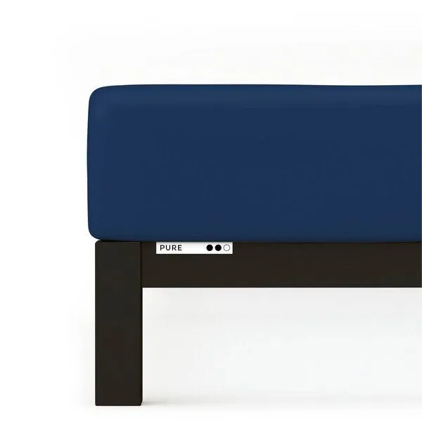 Schlafgut Schlafgut Spannbettlaken Pure - 95% Biobaumwolle, 5% Elasthan - Matratzenhöhe von 18-35cm, Blue deep, – Produktbild 1 von 6