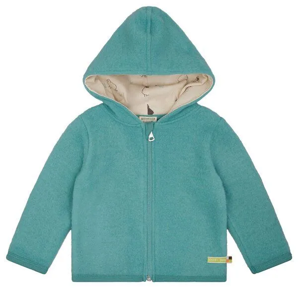 loud + proud loud + proud Babys & Kinder Wollfleece-Jacke mit Kapuze, GOTS-zertifiziert, Oregano(grün), – Produktbild 1 von 3