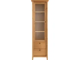Vitrine "Solvita" mit Glastür, 2 SL, B 58 x T 40 x H 200 cm, Kiefer gelaugt – Produktbild 1 von 1