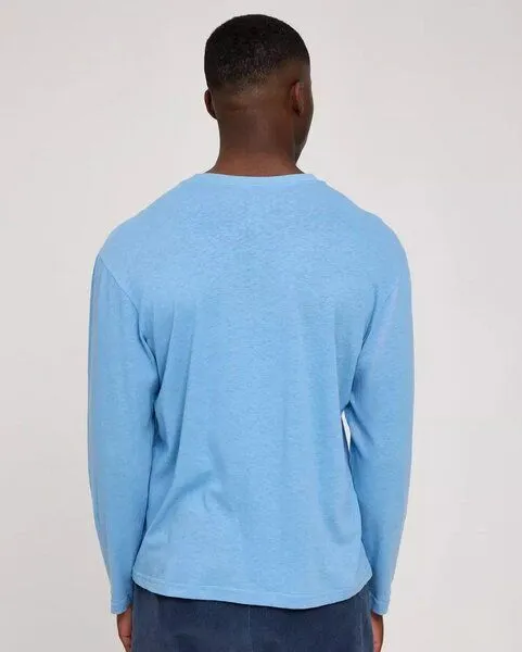 Mazine Mazine Longsleeve für Männer - aus Biobaumwolle und Leinen, Azur (blau), – Produktbild 2 von 3