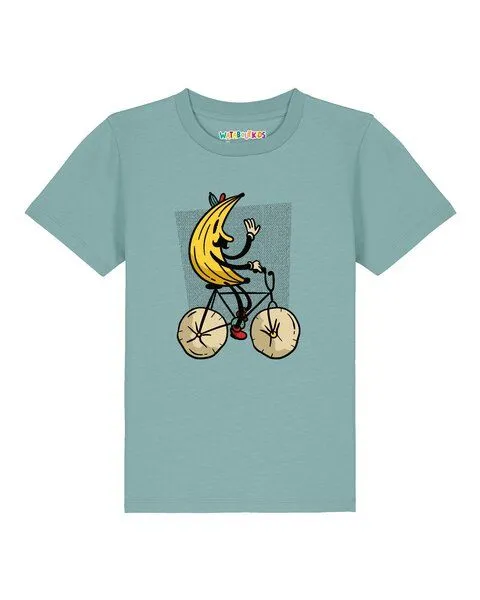 watabout.kids watabout.kids T-Shirt Kinder Banana Rider, Teal monstera, – Produktbild 1 von 2