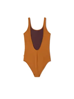 TWOTHIRDS TWOTHIRDS Damen vegan Badeanzug Aipus Dunkelsenf – Produktbild 1 von 1