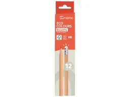 Memo memo Bleistift "ECO COLOURS" mit Radiertip, FSC-zertifiziert, 12 Stk. – Produktbild 1 von 1