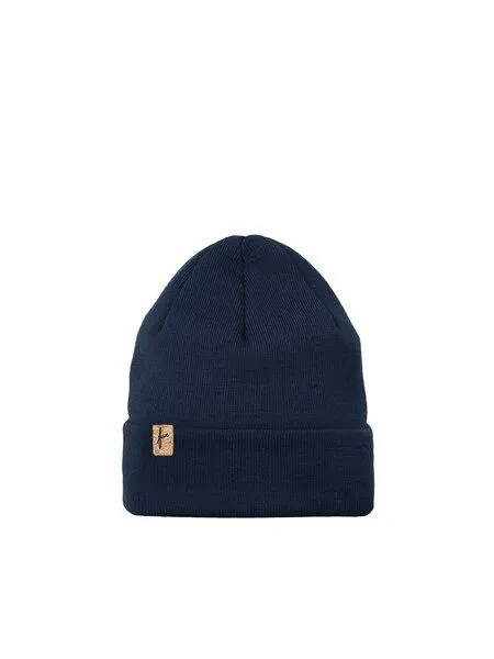 FUXBAU FUXBAU Kinder Merino Kork Beanie, Navy, – Produktbild 1 von 4