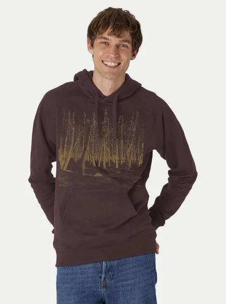 Peaces.bio - handbedruckte Biomode Peaces.bio - handbedruckte Biomode Hoodie Woodland Herren, Braun, – Produktbild 2 von 2