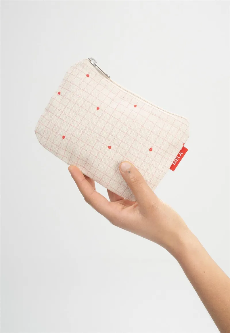 MELA Kosmetiktasche Klein GOTS, Candy grid, – Produktbild 1 von 2