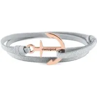 Classygood. Classygood. Anker Armband Edelstahl - Rosègold - Alcantara-Leder Band, Grau, – Produktbild 1 von 1