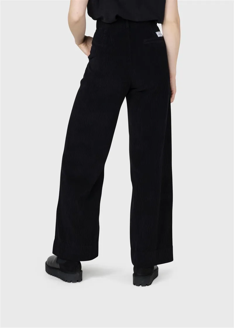 Klitmøller Klitmøller Damen vegan Hose Mit Weitem Bein Aus Cord Lydia Schwarz, Schwarz, – Produktbild 1 von 2