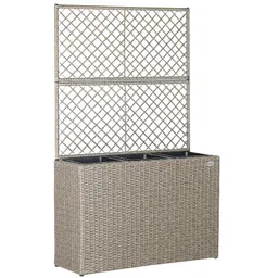 Casaria® Casaria Casaria Polyrattan Blumenkasten mit Rankgitter Creme – Produktbild 1 von 1