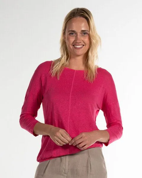 Alma & Lovis Alma & Lovis Sommer Leinenshirt aus Leinen-Jersey | Linen Pure, Pink, – Produktbild 1 von 3