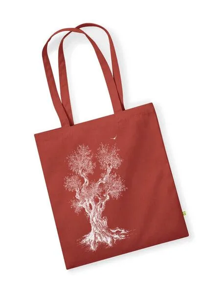 Life-Tree Life-Tree Tasche aus Biobaumwolle Fairwear "Olive Tree" für in Grün/Blau/Weiß/Rot, Rot, – Produktbild 1 von 1