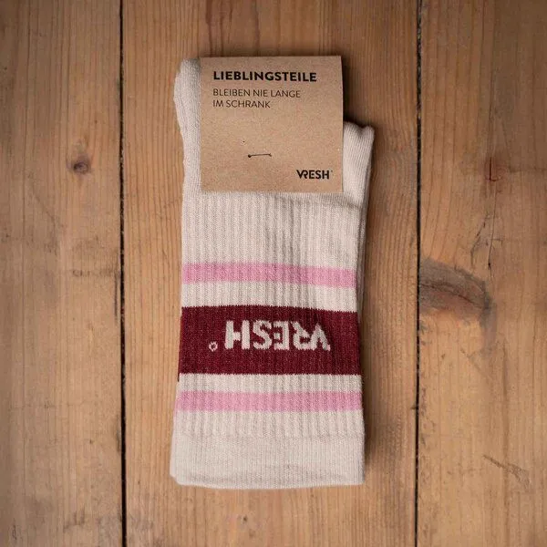 Vresh Clothing Vresh Clothing Varis - Socken aus Biobaumwoll-Mix, Burgundy/rosa, – Produktbild 2 von 4