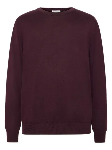 KnowledgeCotton Apparel KnowledgeCotton Apparel Regular merino knit crew neck - aus Merino-Wolle, Rot (fig), – Produktbild 1 von 3