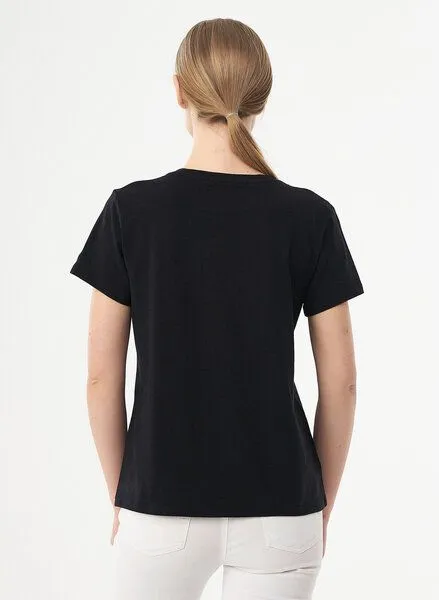 ORGANICATION ORGANICATION T-Shirt aus Bio-Baumwolle mit Print, Black, – Produktbild 4 von 4