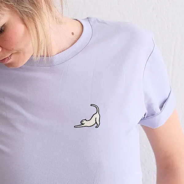 LIGARTI Besticktes T-Shirt – Eloise die Katze – LIGARTI Tiermanufaktur, Petrol, – Produktbild 4 von 4