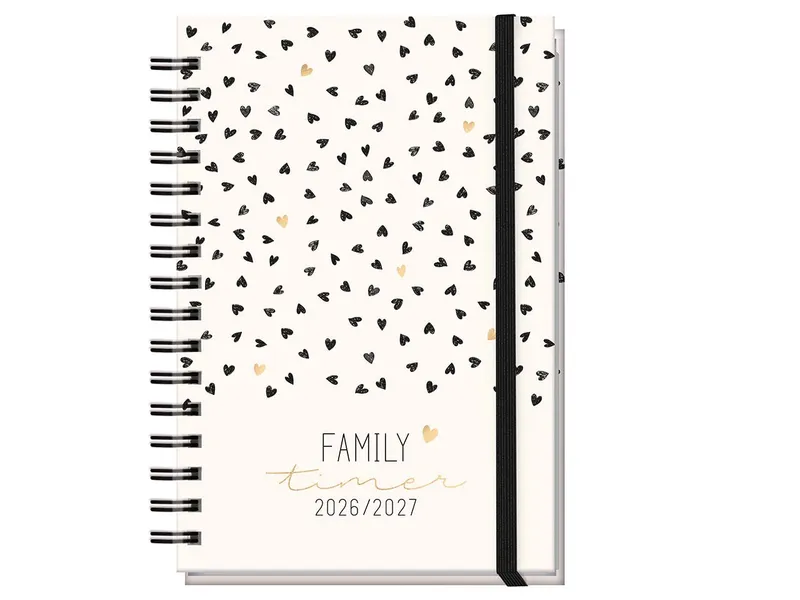 Häfft Häfft Familienkalender 2026/27 17 Monate, golden hearts – Produktbild 1 von 1