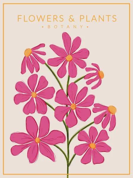 Photocircle Photocircle Poster / Leinwandbild - Hot Pink Flowers - Botany no1 – Produktbild 1 von 4