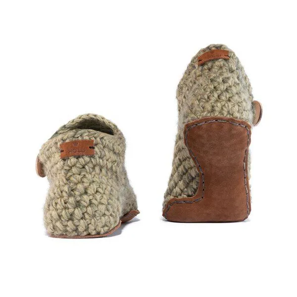 Kingdom of Wow Knit Boots aus weichem Wollgarn – Damen & Herren, gehäkelt & handgefertigt | Kingdom of Wow, Winter moss, – Produktbild 3 von 6