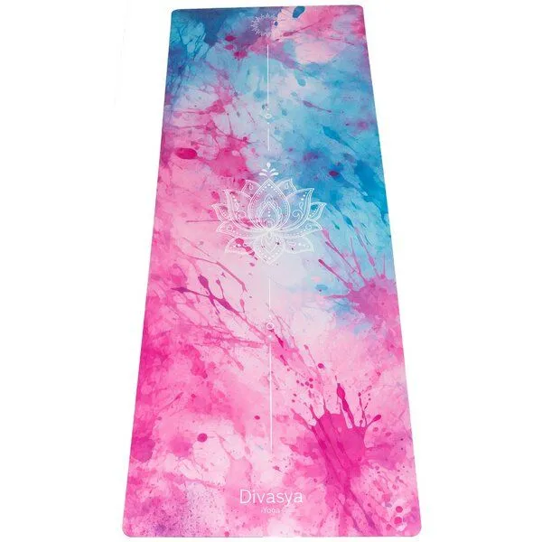 Divasya Divasya Yogamatte aus recycelten PET-Flaschen & Naturkautschuk | in 4 Farben, Pink lotus, – Produktbild 1 von 4