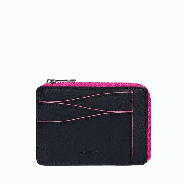 Ashoka Paris Ashoka Paris Großes Kartenetui mit Reißverschluss aus Mylo Pilzmaterial Rosa – Produktbild 3 von 3