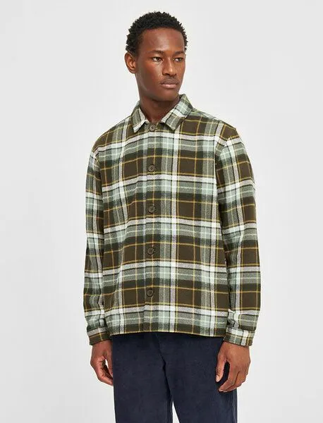 KnowledgeCotton Apparel KnowledgeCotton Apparel Flanell-Overshirt - Big checked heavy flannel overshirt - aus Bio-Baumwolle, Grün(green check), – Produktbild 2 von 4