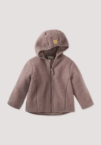 hessnatur hessnatur Wollfleece Jacke aus reiner Bio-Merinowolle, Mauve, – Produktbild 1 von 4
