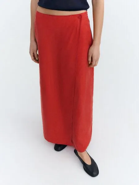 thinking mu thinking mu Damen Rock - Selina - aus Cupro und Viskose, Clavel (rot), – Produktbild 2 von 2