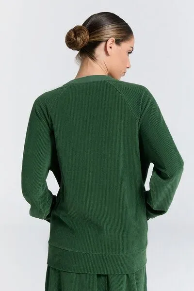 Leela Cotton Leela Cotton Unisex Baseballjacke, Tannennadel, – Produktbild 3 von 4