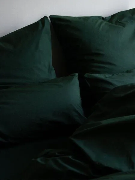 erlich textil erlich textil Cotton Select Spannbettlaken aus Bio-Baumwolle, made in Europe, Waldgrün, – Produktbild 2 von 4