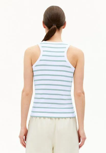 ARMEDANGELS ARMEDANGELS KANITAA STRIPES Damen Ripp-Top aus Bio-Baumwoll Mix, White-foam, – Produktbild 2 von 4