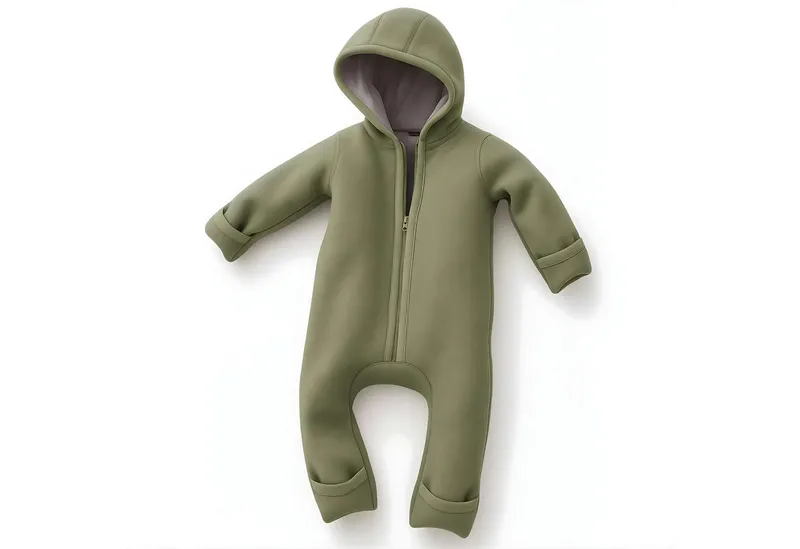 Alavya Home® Overall Alavya Home Walkoverall Bio-Schurwolle - Pastel Khaki - 62/68 Wollfleece mit Reißverschluss, Walk Woll-Anzug für Kleinkind und Baby, Grün, – Produktbild 4 von 4