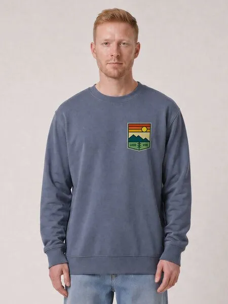 watapparel watapparel Sweatshirt Unisex Good Vibe, Blue grey, – Produktbild 2 von 2